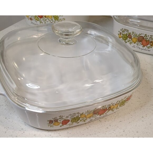 Corning Ware Spice of Life Le Romarin 10x10x2 Casserole Dish A-10 B with lid - Picture 12 of 14